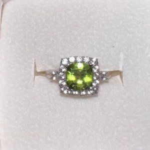 Genuine Peridot Ring - Size 6 - Worn for 3 hours - GORGEOUS